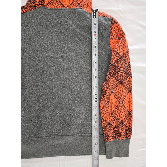 Nike Dri-Fit Swoosh Hoodie Kids Medium Black Orange Front Pockets - Picture 2 of 6